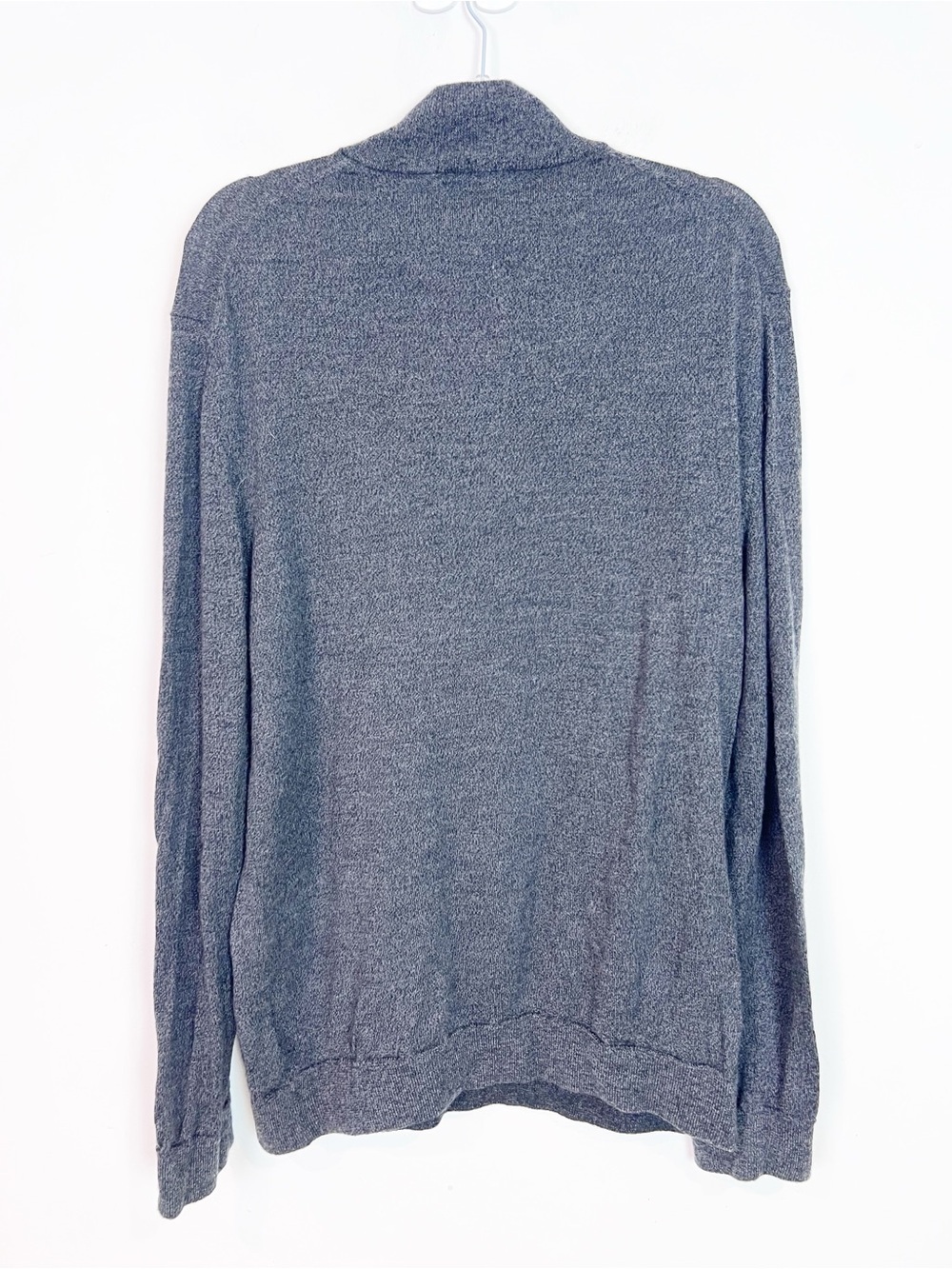 CALVIN KLEIN BLACK GRAY VARIEGATED 1/4 ZIP PULLOVER WOOL SWEATER MENS XXL - Picture 2 of 4